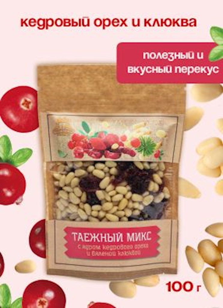 80g TerritorijaTaigi Taiga-Mischung: Pinienkerne+Moosbeeren // Таежный микс с ядром кедрового ореха и вяленой клюквой 80g TerritorijaTaigi Taiga-Mischung: Pinienkerne+Moosbeeren // Таежный микс с ядром кедрового ореха и вяленой клюквой