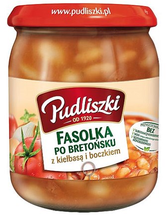 500g Fasolka/Geback. Bohnen mit Wurst und Speck in Tomatensoße // Запеченная фасоль с колбасой