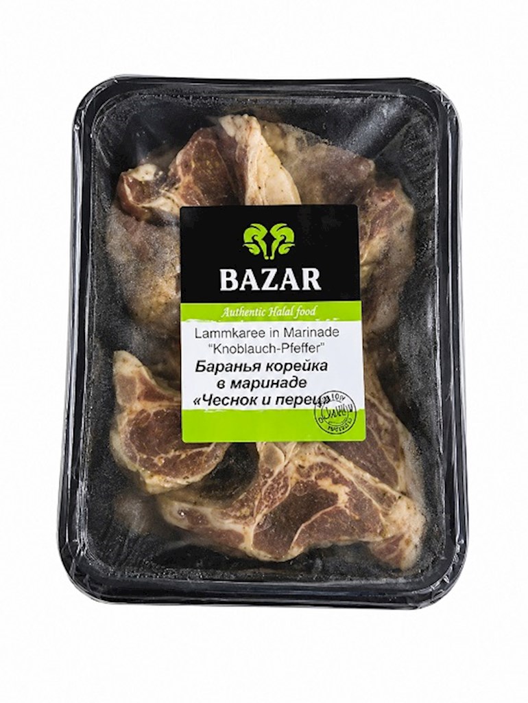500g Bazar Halal Lammkaree gewürzt "Knoblauch/Pfeffer" // Halal Баранья грудинка «чеснок/перeц" 