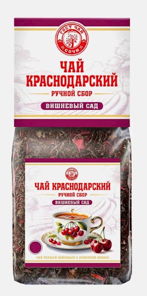 100g KrasnodarGostTee Schwarzer Tee „Kirschgarten“ // Чай Черный "Вишнывый сад" 