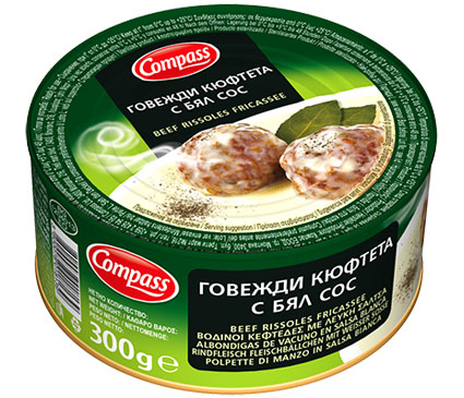 300g Compass Rindfleisch Fleischbällchen mit weisser Soße Говежди кюфтета с бял сос