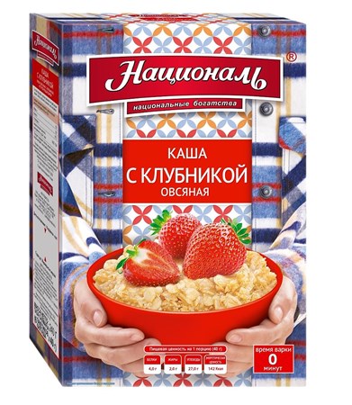 240g National Haferbrei mit Erdbeere // Каша овсяная с клубникой