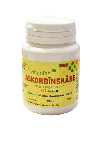 Vitamin C (Ascorbinsäure), 200 Dragees // Витамин C (аскорбиновая кислота), 200 драже