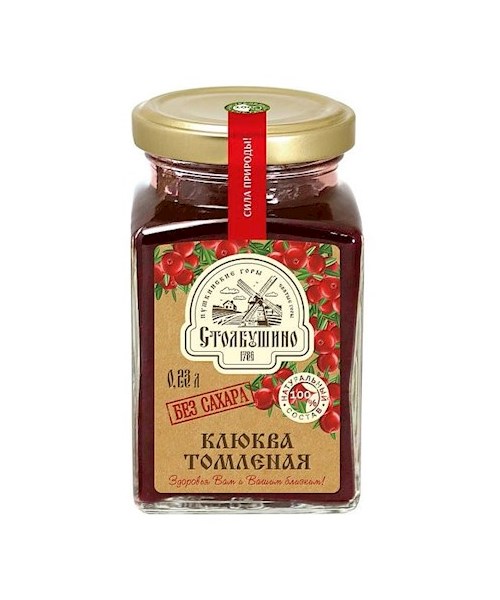 250g Stolbushino Moosbeeren m Honig/Kräutern ohne Zucker  // Столбушино Клюква Томленая с мёдом, травами и пряностями 250g Stolbushino Moosbeeren m Honig/Kräutern ohne Zucker  // Столбушино Клюква Томленая с мёдом, травами и пряностями