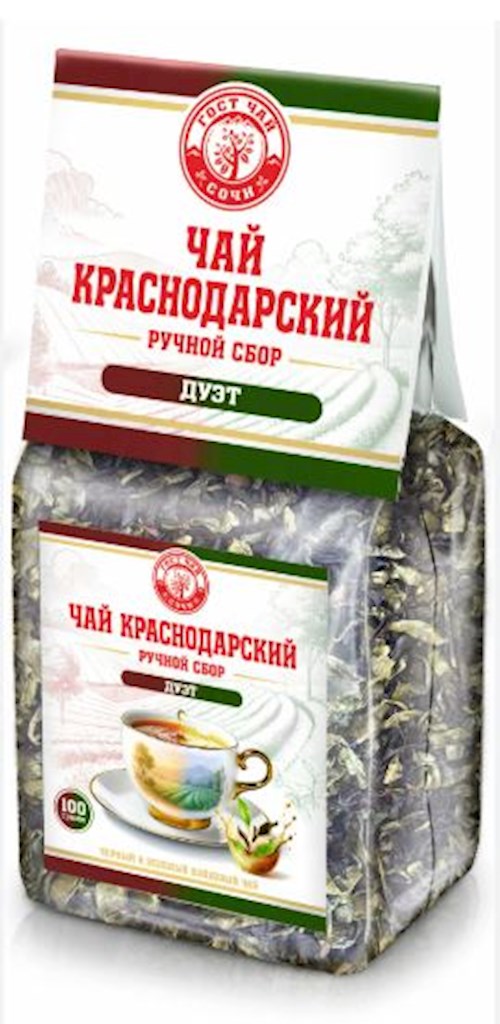 100g KrasnodarGostTee Schwarz und Grün Tee „Duett“ // Чай Черный и зеленый "Дуэт" 