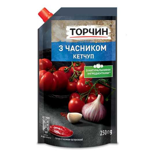 250g Torchin Ketchup mit Knoblauch // Торчин Кетчуп с чесноком 250g Torchin Ketchup mit Knoblauch // Торчин Кетчуп с чесноком