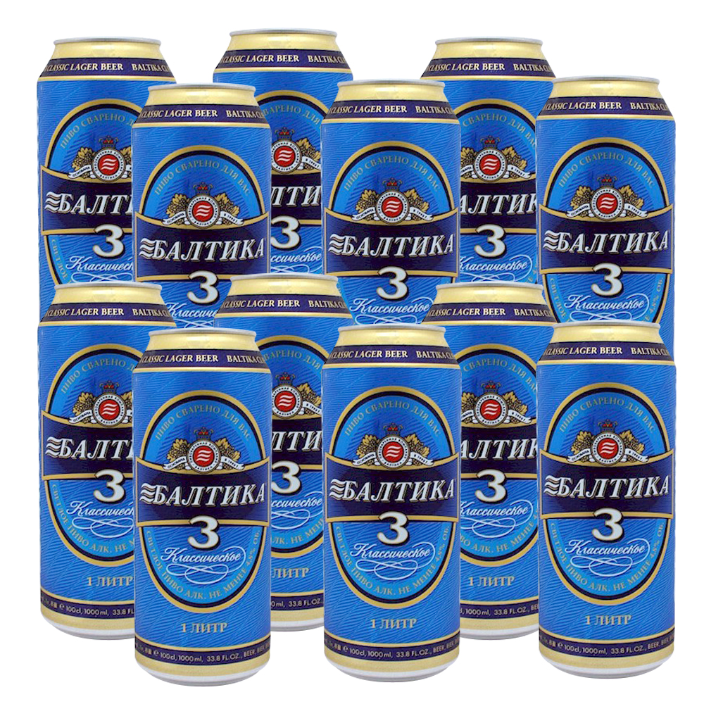 12xBaltina-3_dose 12X0,9L BIER BALTIKA KLASSISCH Nr.3 Alc. 4,8% Dose  БАЛТИКА ПИВО СВЕТЛОЕ Nr.3
