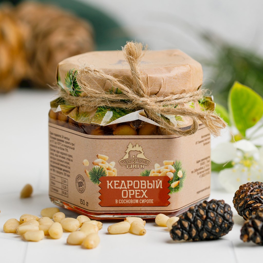 150g TerritorijaTaigi Pinienkerne in Tannenzapfen Sirup //Кедровый Орех в Сосновом Сиропе 