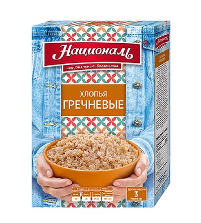 400g National Buchweizenflocken  // Хлопья гречневые 