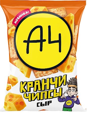 80g A4 Knusprige Chips mit Käsegeschmack // A4 Кранчи Кукурузные Чипсы со вкусом сыра 