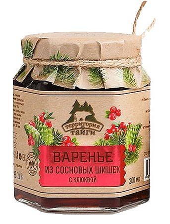 250g TerritorijaTaigi Tannenzapfen in Sirup mit Moosbeere // Варенье из сосновых шишек с клюквой