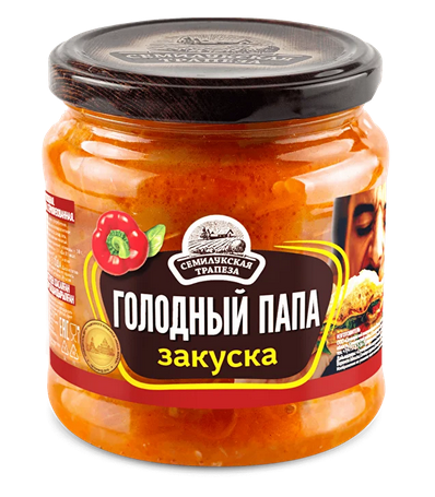 460g Semiluki Gemüsezubereitung "Hungriger Papa" //  Голодный Папа Овощная закуска 460g Semiluki Gemüsezubereitung "Hungriger Papa" //  Голодный Папа Овощная закуска