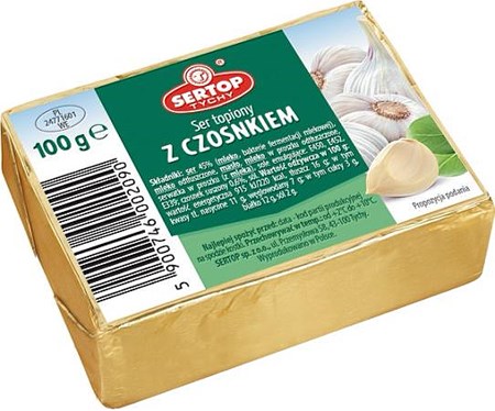 100g Sertop Schmelzkäse mit Knoblauch // Сыр плавленый с чесноком 