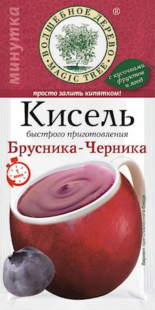 30g Grütze Preiselbeere-Heidelbeeregeschmack // Волшеб. Дерево Кисель Минутка Брусника/Черника