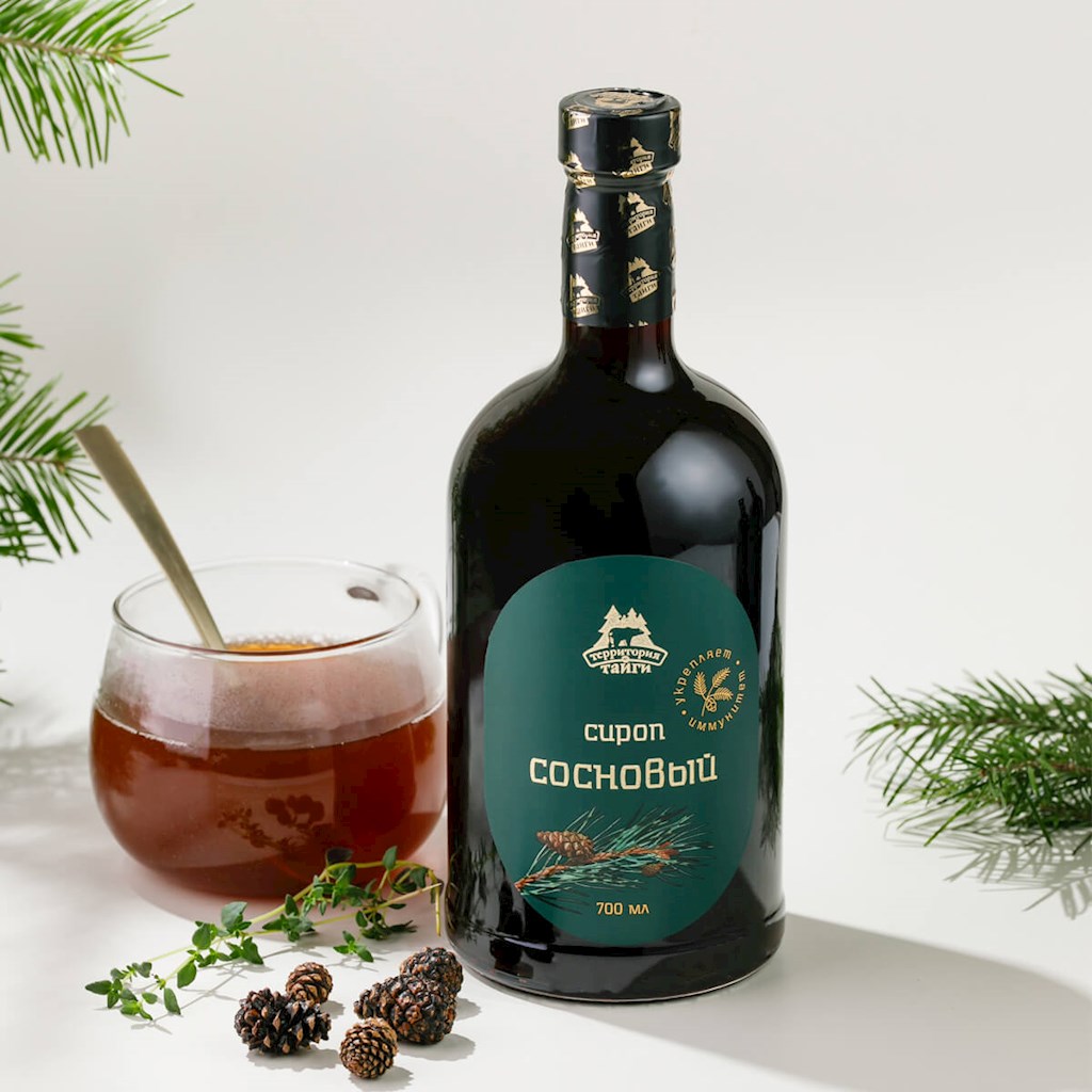 700g TerritorijaTaigi Zuckersirup aus Tannenzapfen // Сосновый сироп из шишек (бутылка)