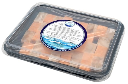 450g Fischwürfel Seelachs und Lachs -18°C // Рыбные кубики микс (сайда, лосось) 450g Fischwürfel Seelachs und Lachs -18°C // Рыбные кубики микс (сайда, лосось)