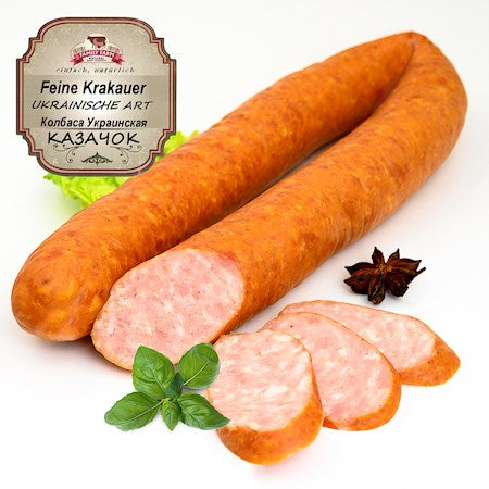 Wurst UKRAINSKAJA Typ Krakauer Brühwurst ca.250g // КОЛБАСА УКРАИНСКАЯ КАЗАЧОК