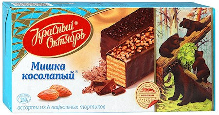 Waffeltorte Mischka Kosolapiy 250g mit Nüssen Roter Oktober