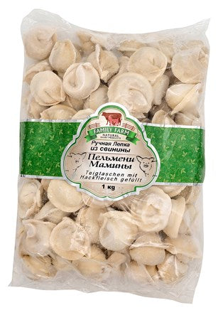 1 kg Family Farm Pelmeni Mama`s handgemacht  Schweinefleisch// Family Farm Пельмени Мамины ручной лепки свинина  