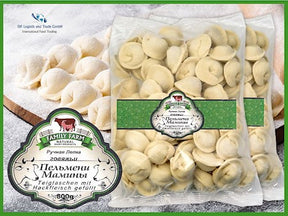750g Mama's Pelmeni Rindfleisch Handgemacht Tiefkühlkost // Пельмени Мамины ручной лепки, говяжьи 750g