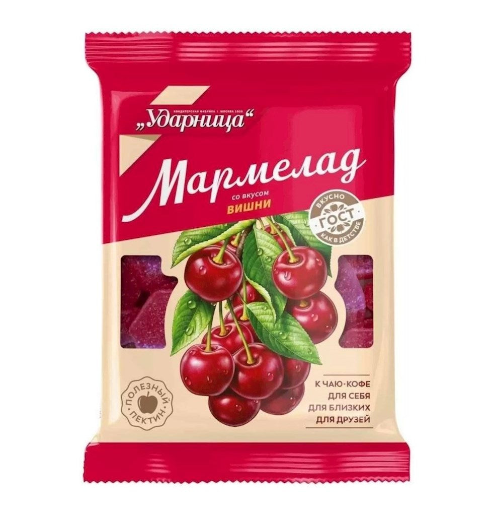 275g Udarniza Gele in Zucker mit Kirschgeschmack // Мармелад желейный со вкусом вишни