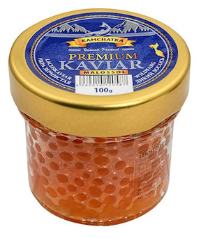 100g Kamchatka Kaviar Gorbuscha Glas -18° // Икра зернистая лососевая солено-мороженая