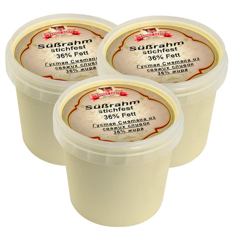 350g Family Farm Milk  Süßrahm 36% // Густая Сметана из свежих сливок 36%