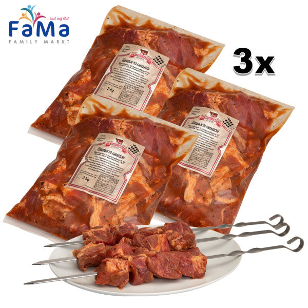 6,0 kg BIG PACK Schaschlik Kaukasischer Schweinefl. // Шашлык Кавказский из свинины
