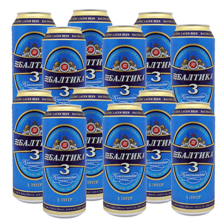 12X0,9L BIER BALTIKA KLASSISCH Nr.3 Alc. 4,8% Dose  БАЛТИКА ПИВО СВЕТЛОЕ Nr.3