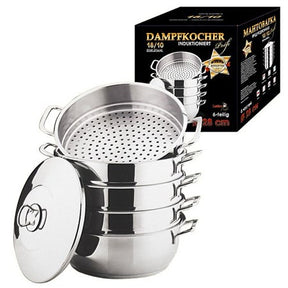 Dampfkocher 28 cm 6Tlg; Edelstahl 18/10 , Metallgriffe // Пароварка 28 см