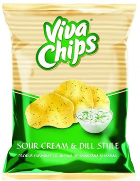 100g (RO) Viva Chips Kartoffelchips mit Sauerrahm, Dill  // Чипсы со вкусом сметаны, укропа