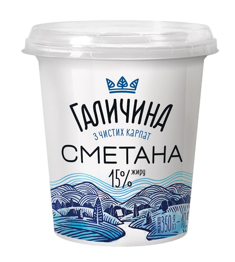 300g Galychyna Schmand 15% Fett // Сметана 15%  