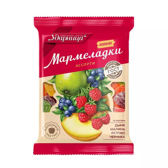 275g Udarniza Gele melone/Himbeere/Apfel/Blaubeeraro // Мармелад желейный  Дыня, Малина, Яблоко, Черника