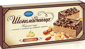 230g Waffeltorte in Schokoglasur mit Erdnüssen // Коломенское Торт вафельный «Шоколадница c арахисом