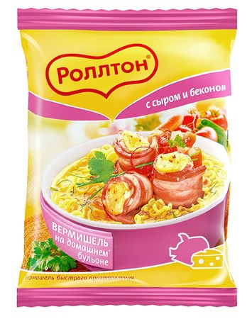 60g Rollton Nudel mit Käse-Bekon geschmack // Вермишель с сыром и беконом