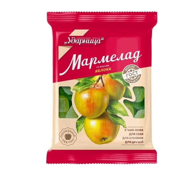 275g Udarniza Gele in Zucker mit Apfelgeschmack   // Мармелад желейный со вкусом яблока  