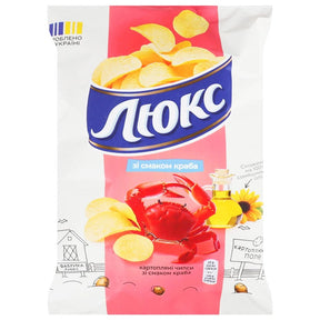 125g  Lux Chips mit Krabbenaroma // Люкс Чипсы рифленые со вкусом краба