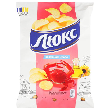 125g  Lux Chips mit Krabbenaroma // Люкс Чипсы рифленые со вкусом краба