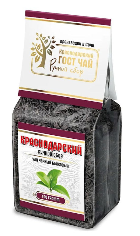 100g KrasnodarGostTee Schwarzer Tee „Bayhovyj“   // Черный чай «Байховый»