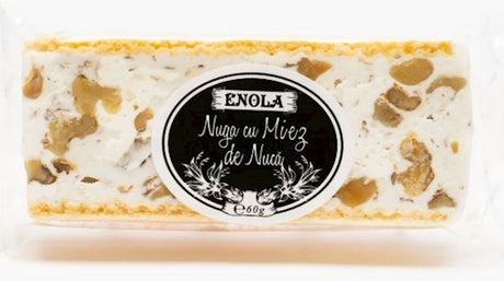 60g ENOLA Weißer Nugat mit Walnüsse und Waffeln // Белая нуга с грецкими орехами и вафлями