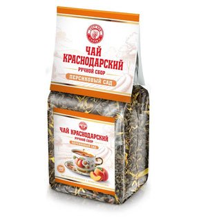 100g KrasnodarGostTee grüner Tee Pfirsichgarten  // Зеленый Чай Персиковый сад 