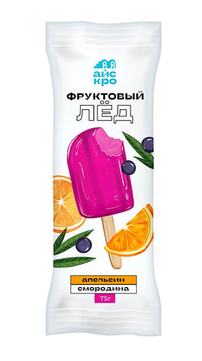 75g ICECRO Wassereis mit Orangen mit Johanniseer // фруктовый лёд «Апельсин-черная смородина»  