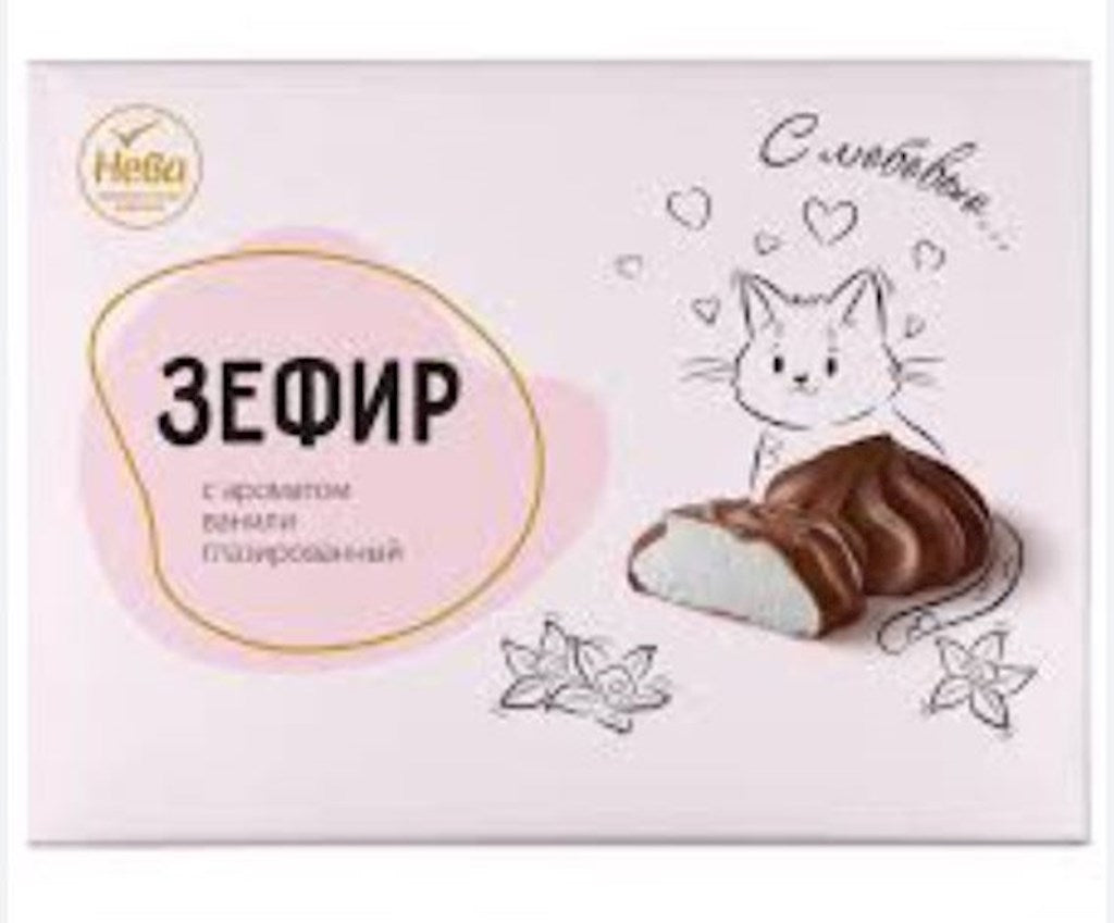185g Neva Sevir in Schokolade mit Vanillegeschmack // Зефир с ароматом ванили, глазированный