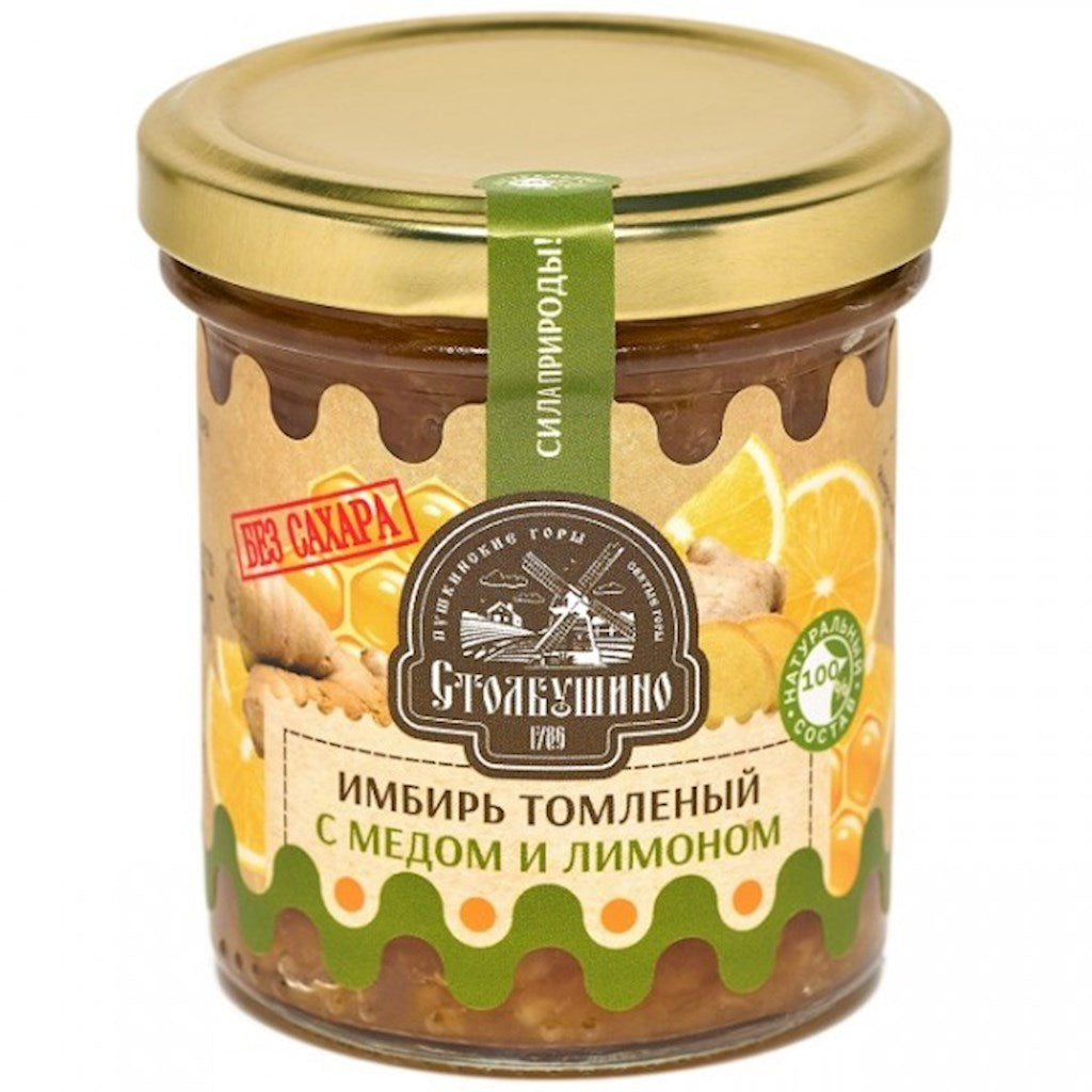 160g Stolbushino Ingwer m Honig/Zitrone ohne Zucker  // Имбирь томленый с медом и лимоном 