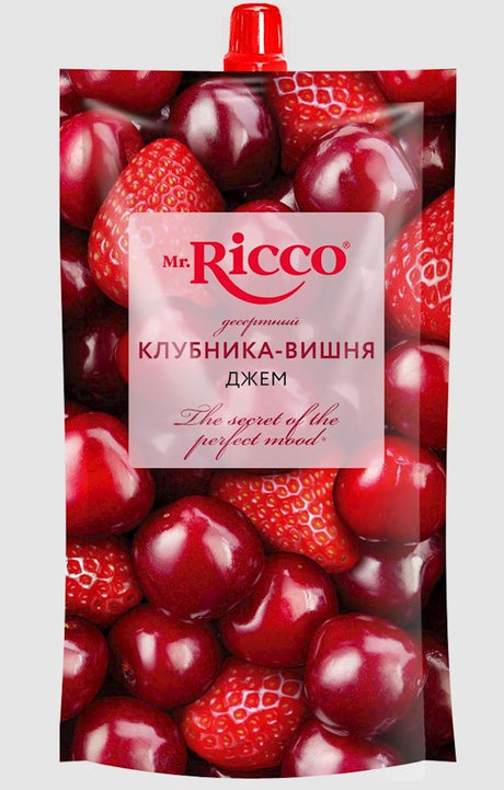 300g Mr.Ricco Brotaufstrich aus Erdbeeren – Kirschen // Джем Клубника - вишня