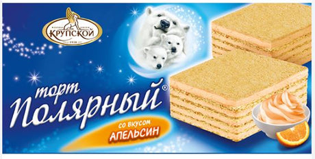 213g Krupskaja Waffeltorte "Poljar" mit Orangengescmack // Торт Полярный вафельный с апельсиновым вкусом