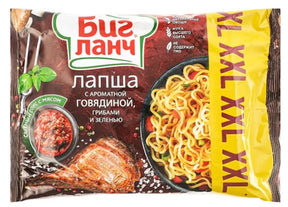 100g Big Lunch Nudel mit Rindgeschm. Pilze, Kräuter XXL // Биг Ланч Лапша со вкусом говядины, с грибами и зеленью