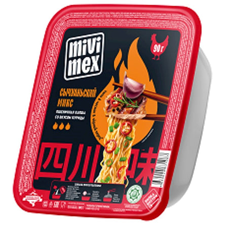 90g MIVIMEX Vermicelli mit Hähnchegeschm. "Sechuan Mix" // Вермишель со вкусом курицы "Сычуаньский Микс" 
