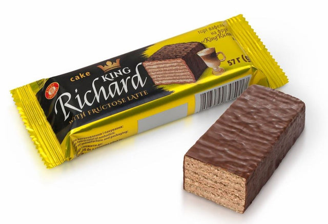 57g BS Waffelschnitte "King Richard" Fruktose /Lattearom // Вафли "Король Ричард" на фруктозе со вкусом Латте