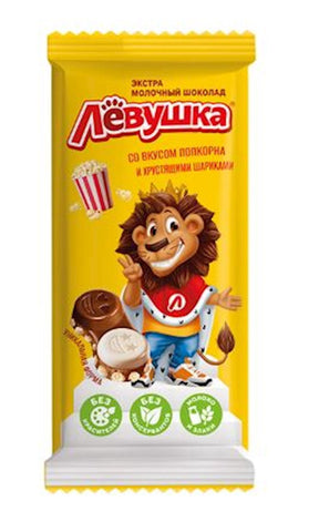 85g Slavjanka Schokoladentafel „Ljowuschka“ Kinder // Экстрамолочный белый шоколад «Лёвушка» со вкусом попкорна